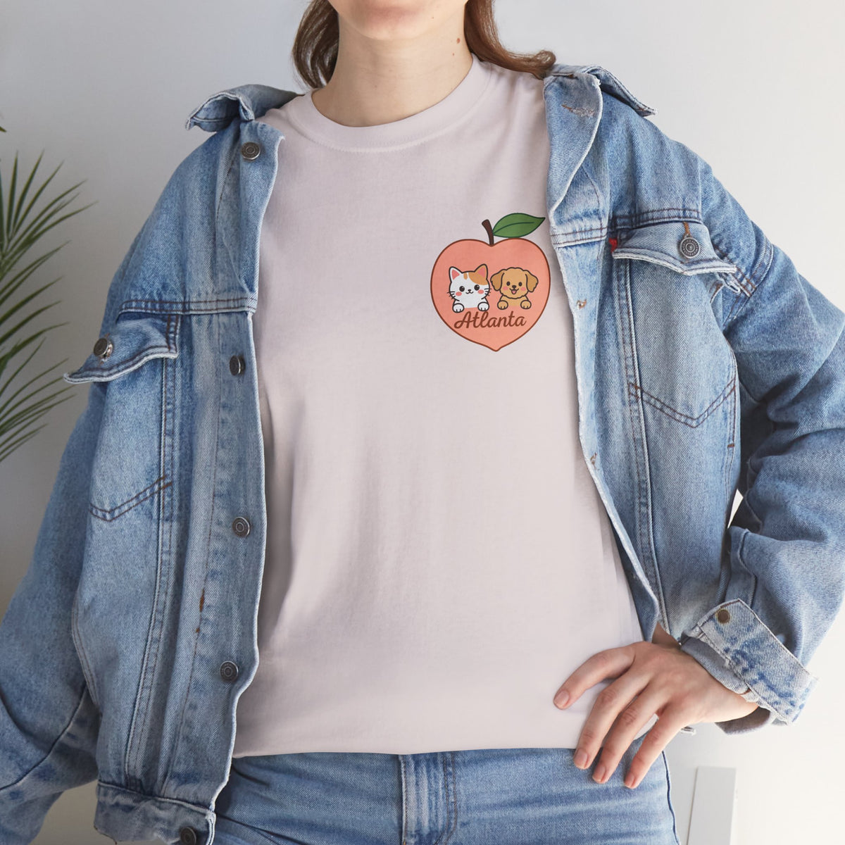 ATLANTA Peach Kitten & Doggie Tee | Cute GA Peach Illustration T-Shirt