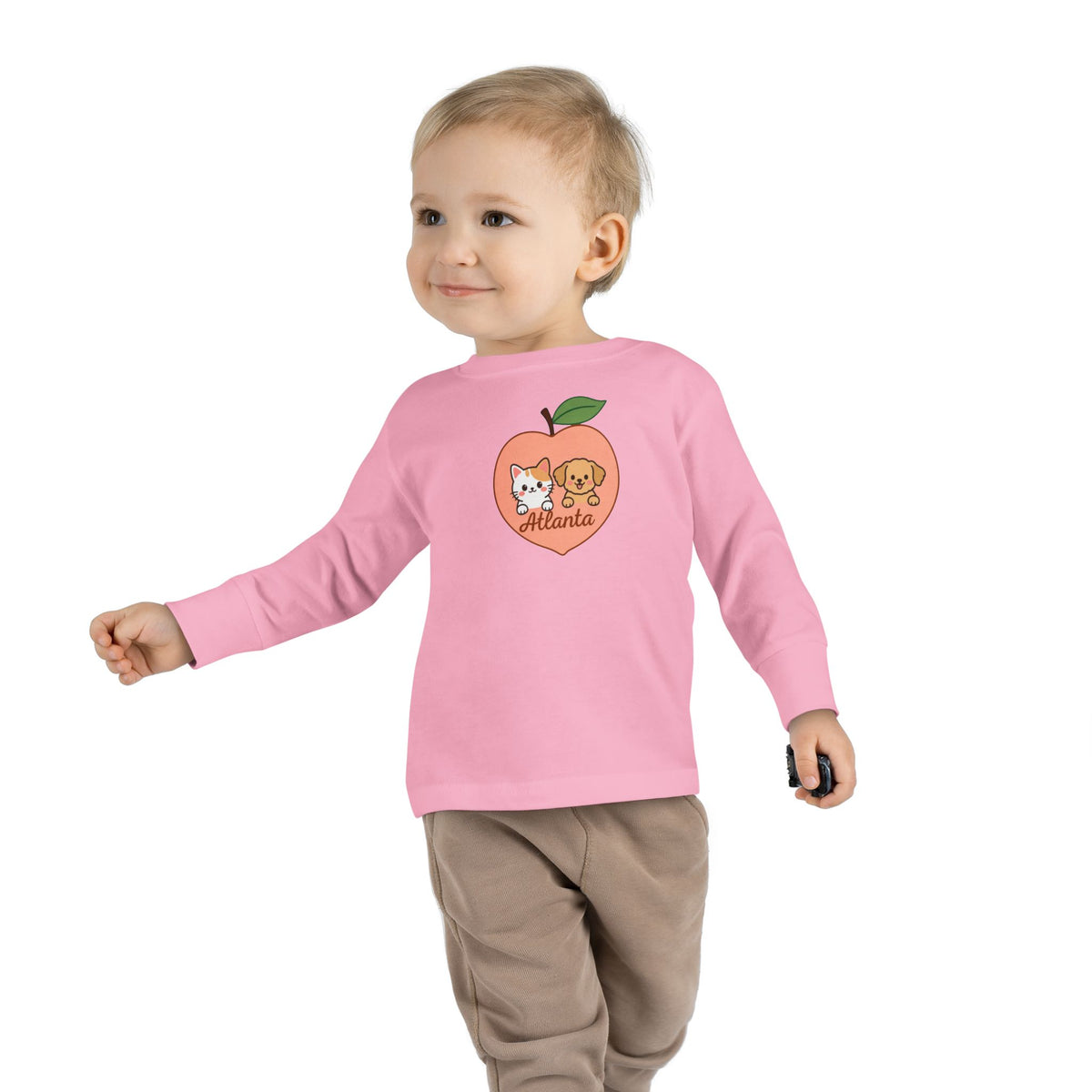 ATLANTA Peach Puppy and Kitten Toddler long sleeve tee | Cute Georgia design