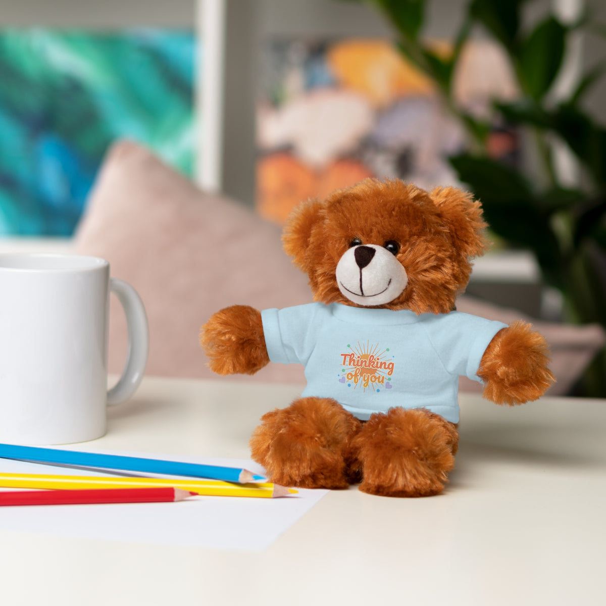 “Thinking of You” Plush Cuddly Companion- Warm Sentiment Gift Unisex