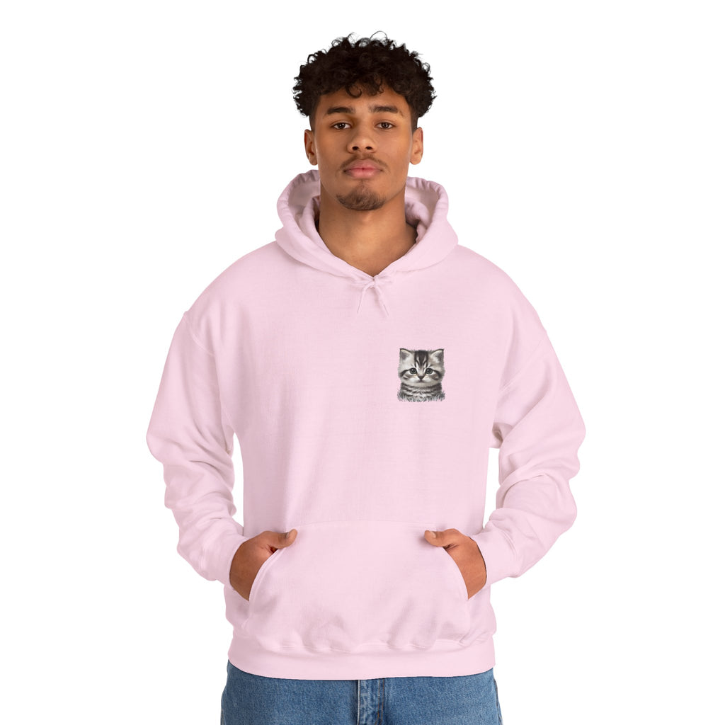 Proper Cat Portrait Illustration Hoodie | Small Chest Print, Bestie Best Collection