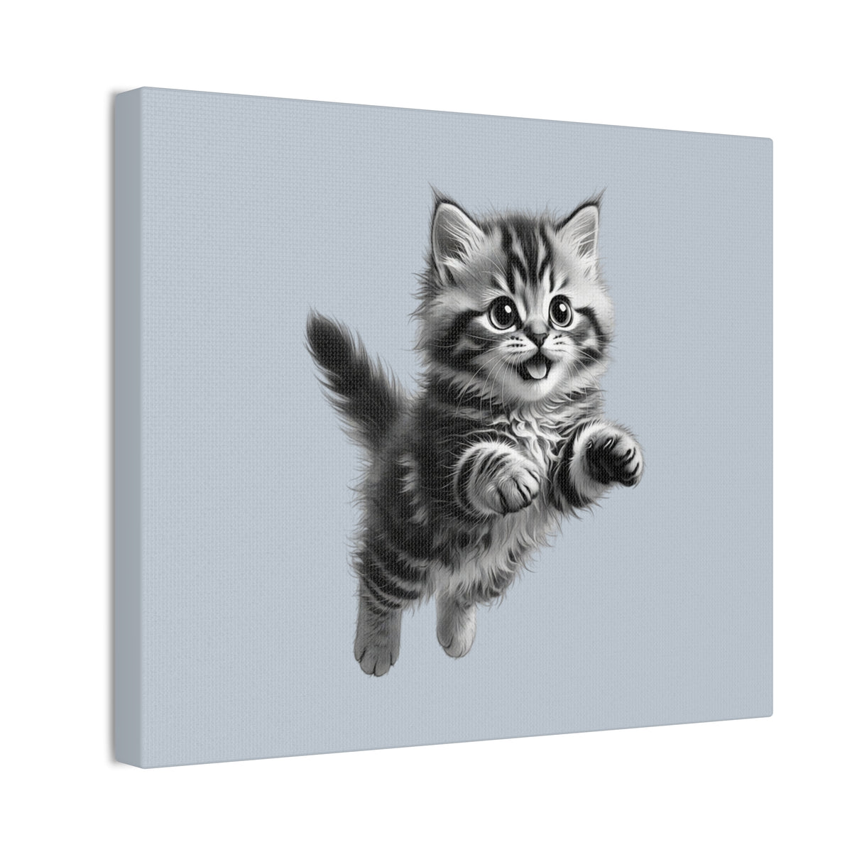 Playful tabby Kitten Canvas- Sage Collection- Bestie Best Decor Collection