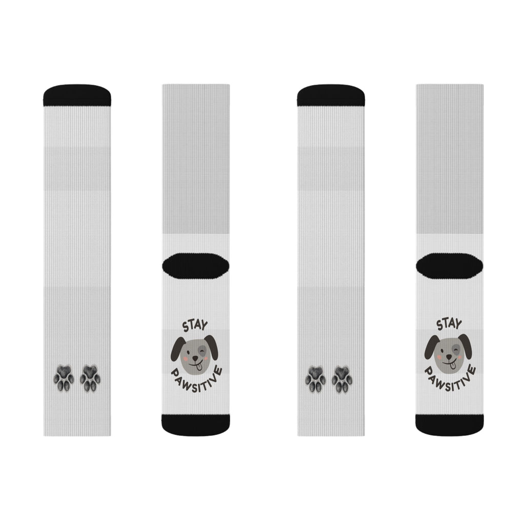 Cute Dog Paw Print Socks | Stay Pawsitive Design- Bestie Best Collection