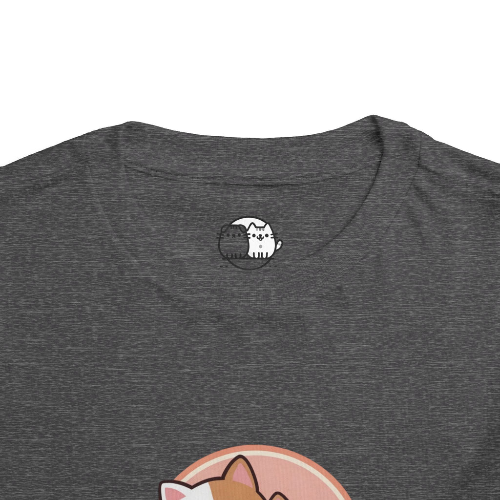 Kawaii Cats Peach Circle Toddler Tee | Atlanta Peach Back Print