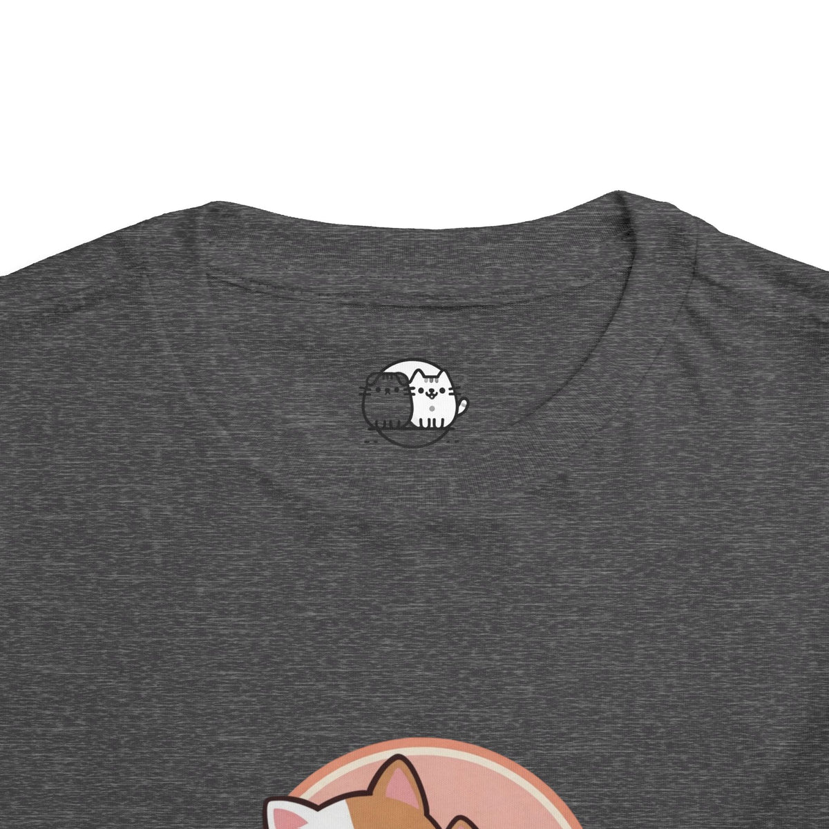 Kawaii Cats Peach Circle Toddler Tee | Atlanta Peach Back Print