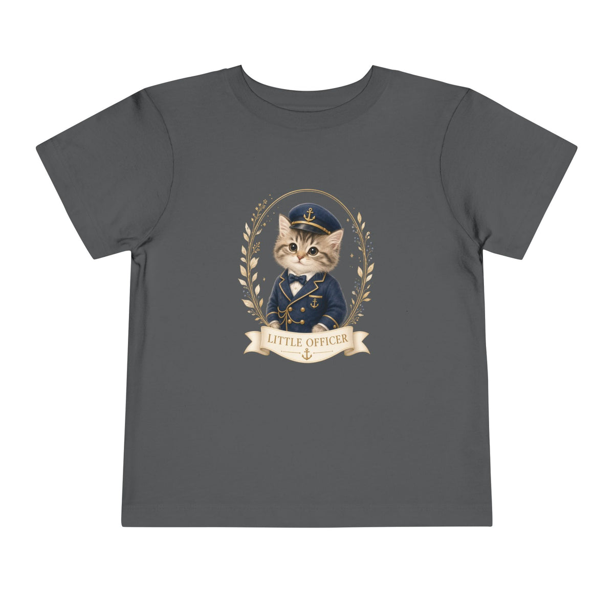 Little Officer Cat toddler tee | kitten captain illustration- Carmen Collection- Bestie Best Luxury Collection
