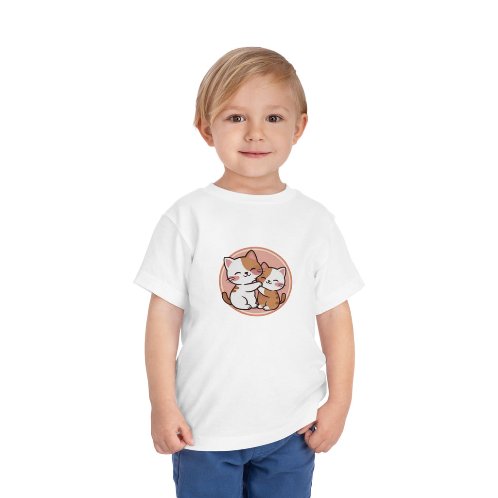 Kawaii Cats Peach Circle Toddler Tee | Atlanta Peach Back Print
