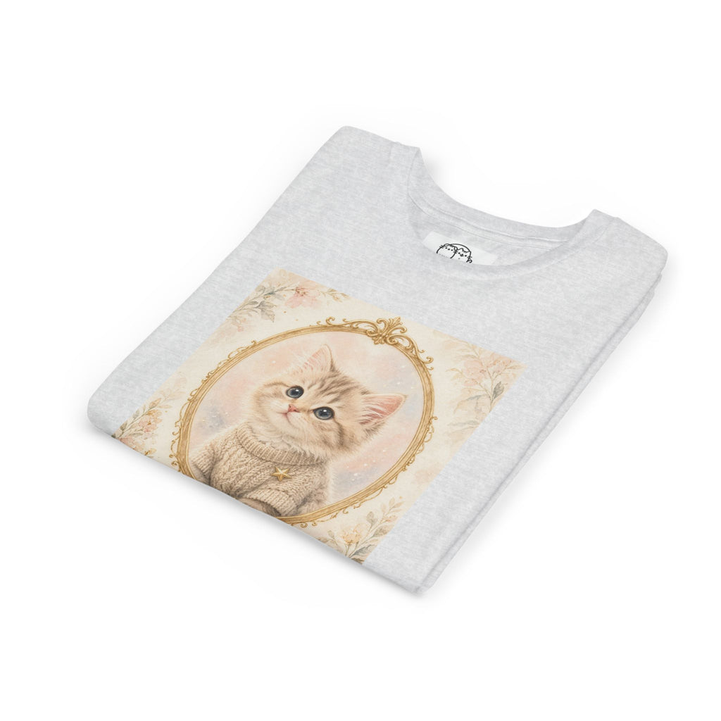 Little Dreamer Kitten Youth Tee | Vintage Floral Portrait, Cute Cat- Bestie Best Luxury Collection