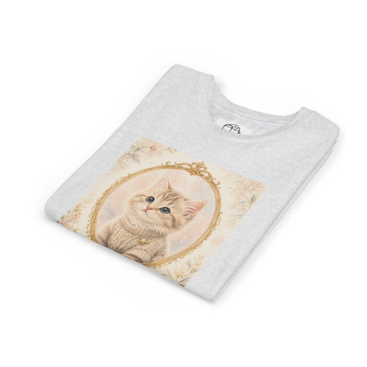 Little Dreamer Kitten Youth Tee | Vintage Floral Portrait, Cute Cat- Bestie Best Luxury Collection