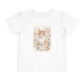 Adorable Orange Kitten Toddler Tee | Floral Cat Painting- Vienna Collection