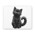 Adorable Fluffy Black Kitten Illustration Canvas- Twixie Collection- Bestie Best Decor Collection