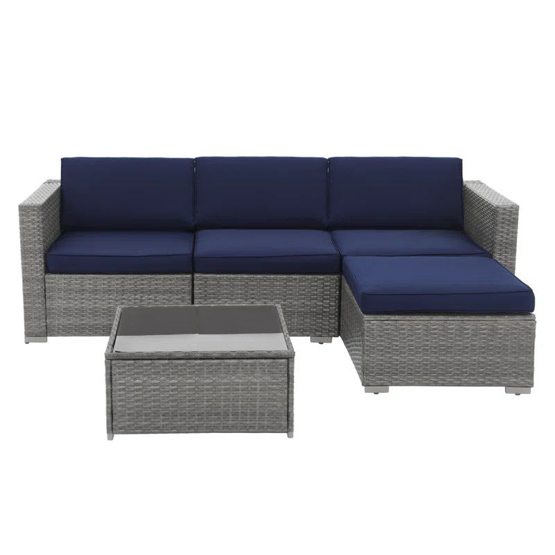 Abler Wicker 3 - Person Modular Patio Conversation Set with Cushions