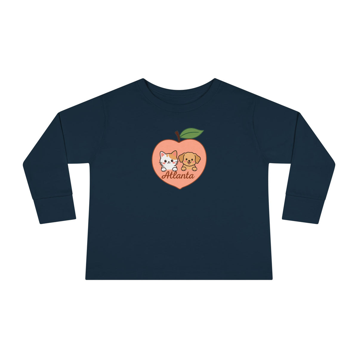 ATLANTA Peach Puppy and Kitten Toddler long sleeve tee | Cute Georgia design
