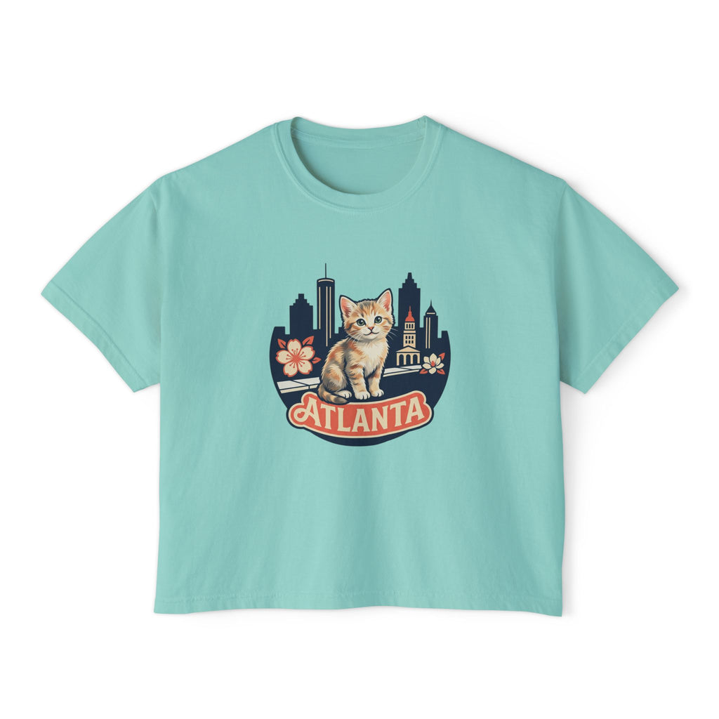 Atlanta Skyline Cat Tee | Peachy Retro City Cat Shirt