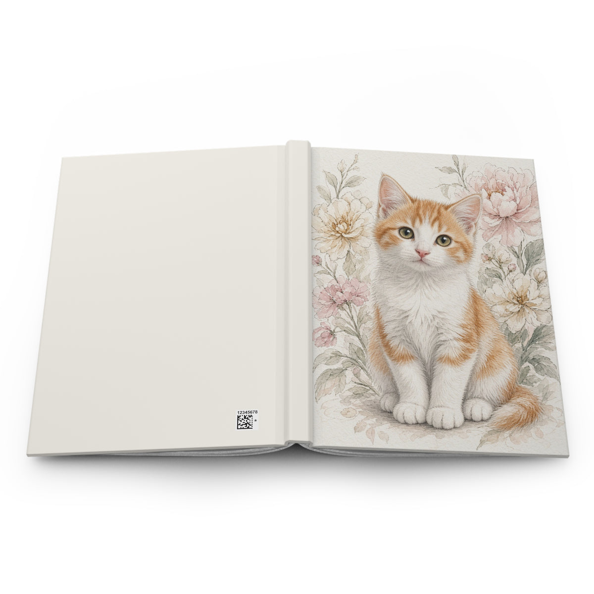 Orange Tabby Kitten Journal | Hardcover Notebook with Floral Illustration- Vienna Bestie Best Collection