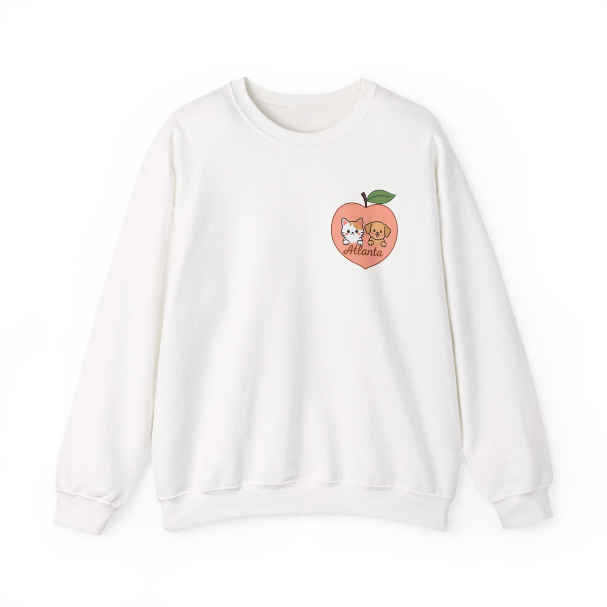 ATLANTA Peach Kitten & Doggie sweatshirt | Cute GA peach illustration