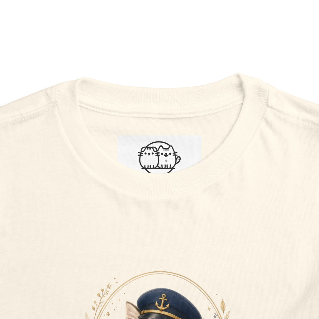 Little Officer Cat toddler tee | kitten captain illustration- Carmen Collection- Bestie Best Luxury Collection