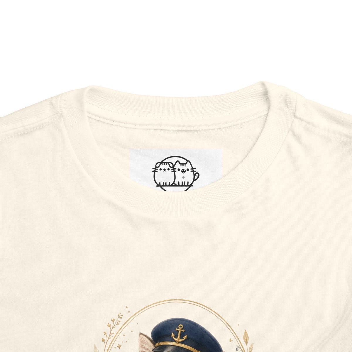 Little Officer Cat toddler tee | kitten captain illustration- Carmen Collection- Bestie Best Luxury Collection