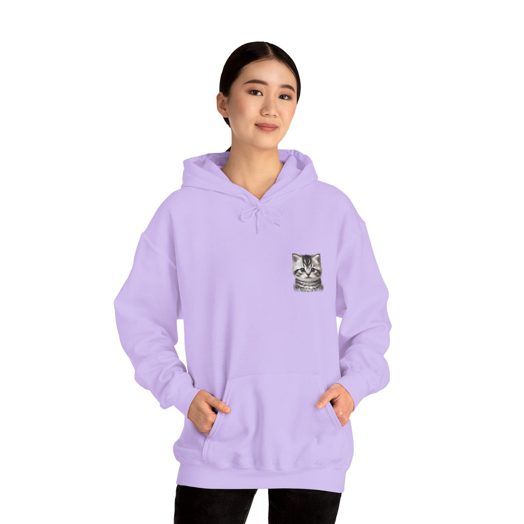 Proper Cat Portrait Illustration Hoodie | Small Chest Print, Bestie Best Collection