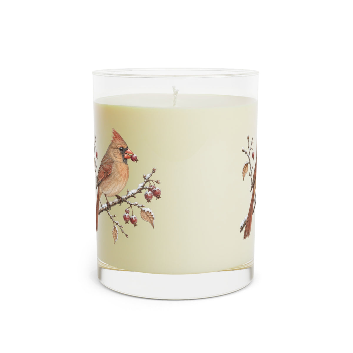 Cardinal Bird on a Snowy Branch Scented Candle
