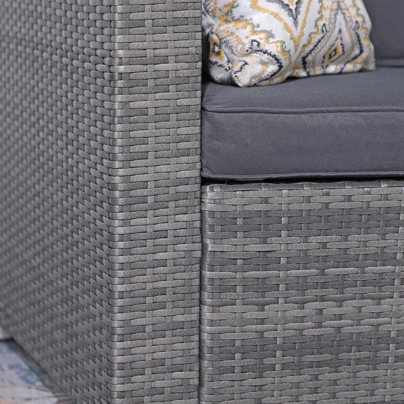 Abler Wicker 3 - Person Modular Patio Conversation Set with Cushions