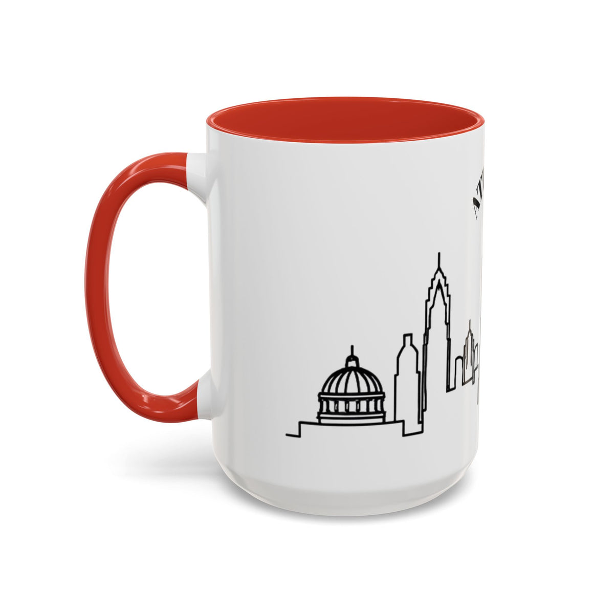Atlanta Skyline Mug | City Outline Coffee Cup, Black Accent