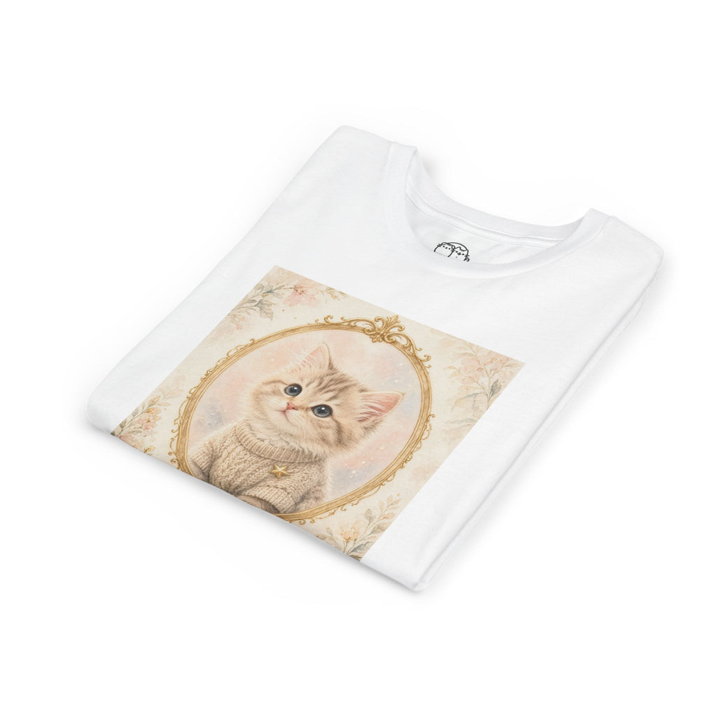 Little Dreamer Kitten Youth Tee | Vintage Floral Portrait, Cute Cat- Bestie Best Luxury Collection