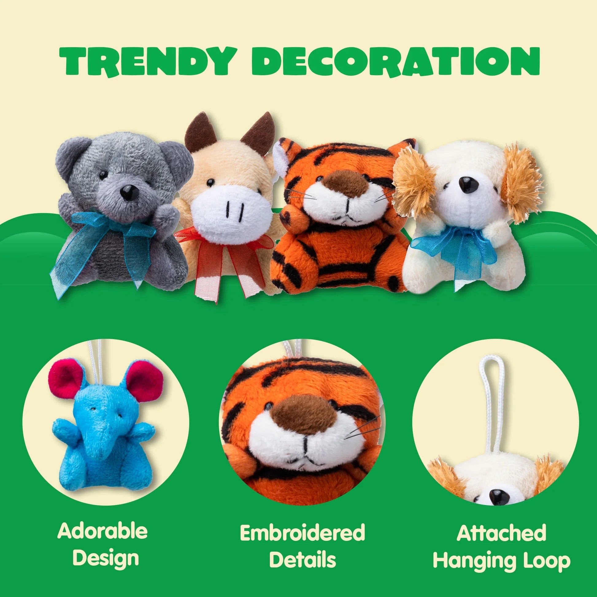 24 Pcs Party Favors for Kids 3" Mini Stuffed Animals Bulk Cute Small Plush Toys, Pinata Fillers, Animals Keychain Decoration for Boys Girls, Teacher Student Gifts Prizes, Birthday Supplies