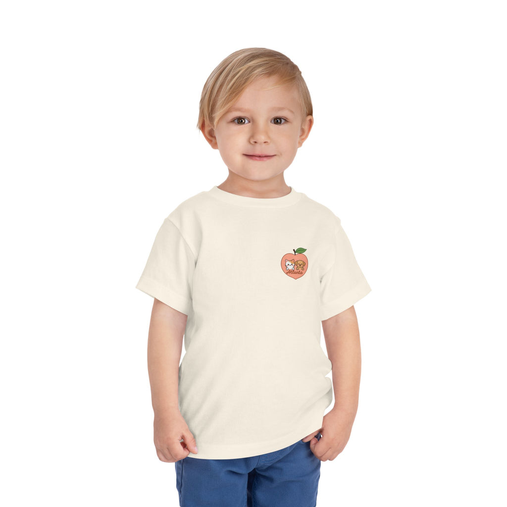 Peach Pocket Friends Toddler Tee | Cute Fruit Illustration