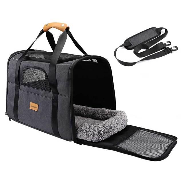 Foldable Portable Pet Carrier Bag - Comfortable Travel Solution For Cats And Dogs
