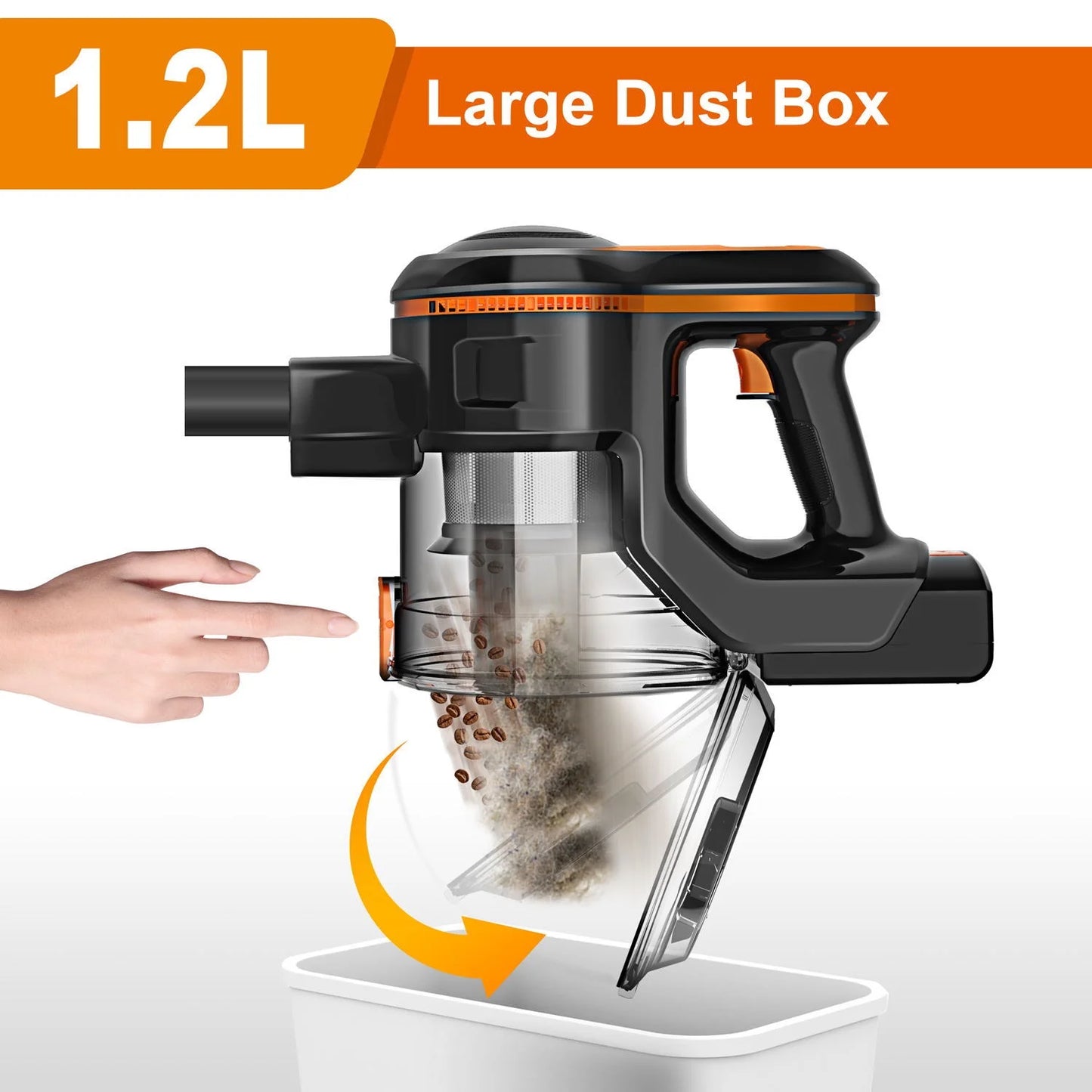 Cordless Vacuum Cleaner,25Kpa Powerful Stick Vacuum,6-In-1 Rechargeable Vacuum with 2500Mah Battery up to 45Mins Runtime,300W Brushless Motor Cordless Vacuum for Pet Hair Hard Floor Carpet