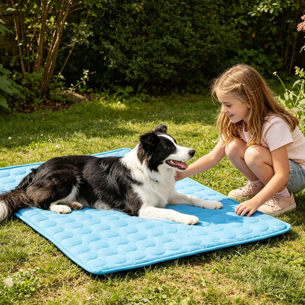 Dog Cooling Mat 2026 Upgraded Arc-Chill Cooling Dog Bed Mat, Washable Pet Cooling Pad (Q-Max>0.4) Cooling Mat for Dogs & Cats Indoor & Outdoor Car Seats (Blue, 40X28 In)