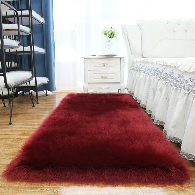 Living Room Fur Carpet Plush Soft Sheepskin Floor Mats Modern Home Decor Bedroom Blankets Imitation Wool Pad White Rugs Doormat