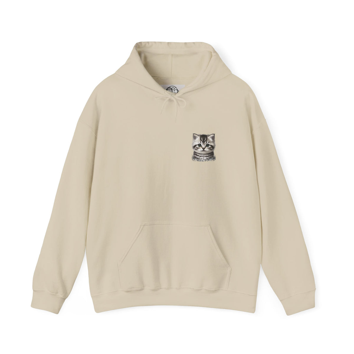 Proper Cat Portrait Illustration Hoodie | Small Chest Print, Bestie Best Collection