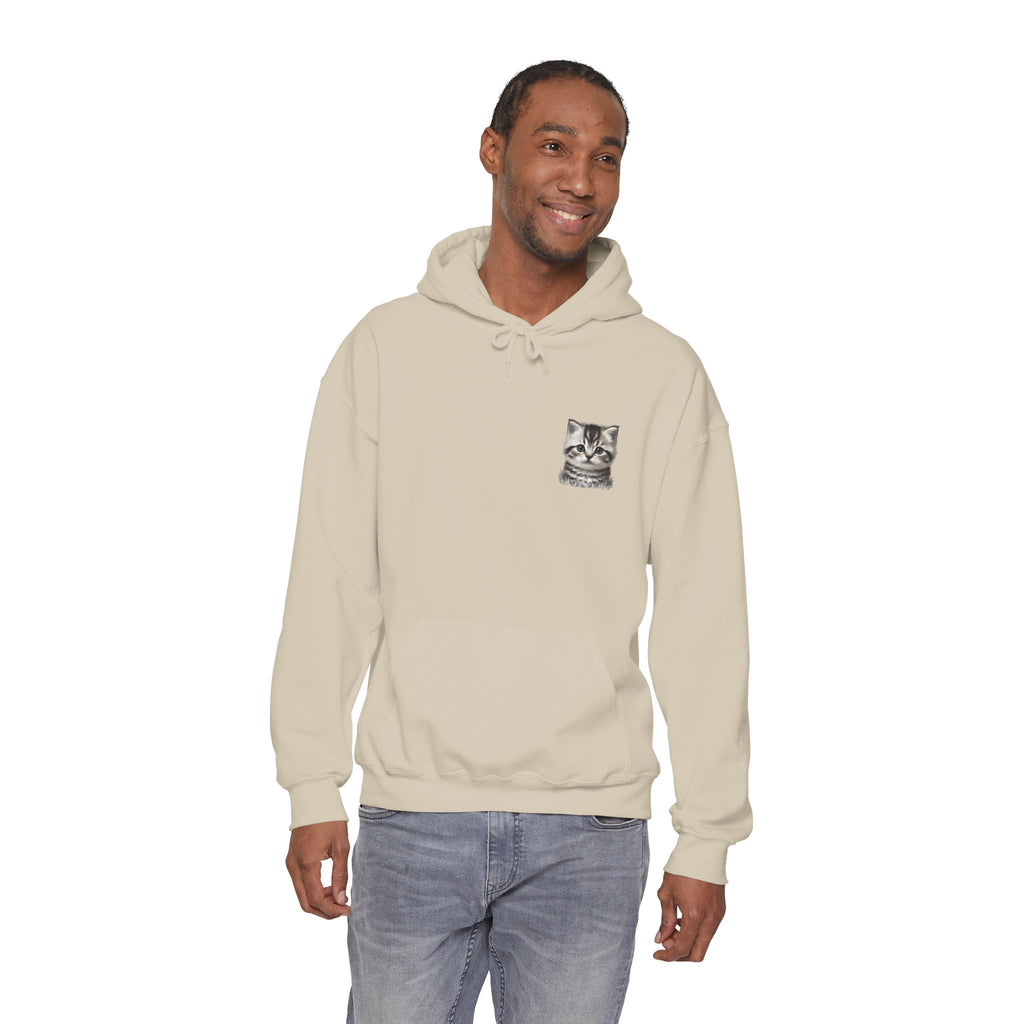 Proper Cat Portrait Illustration Hoodie | Small Chest Print, Bestie Best Collection