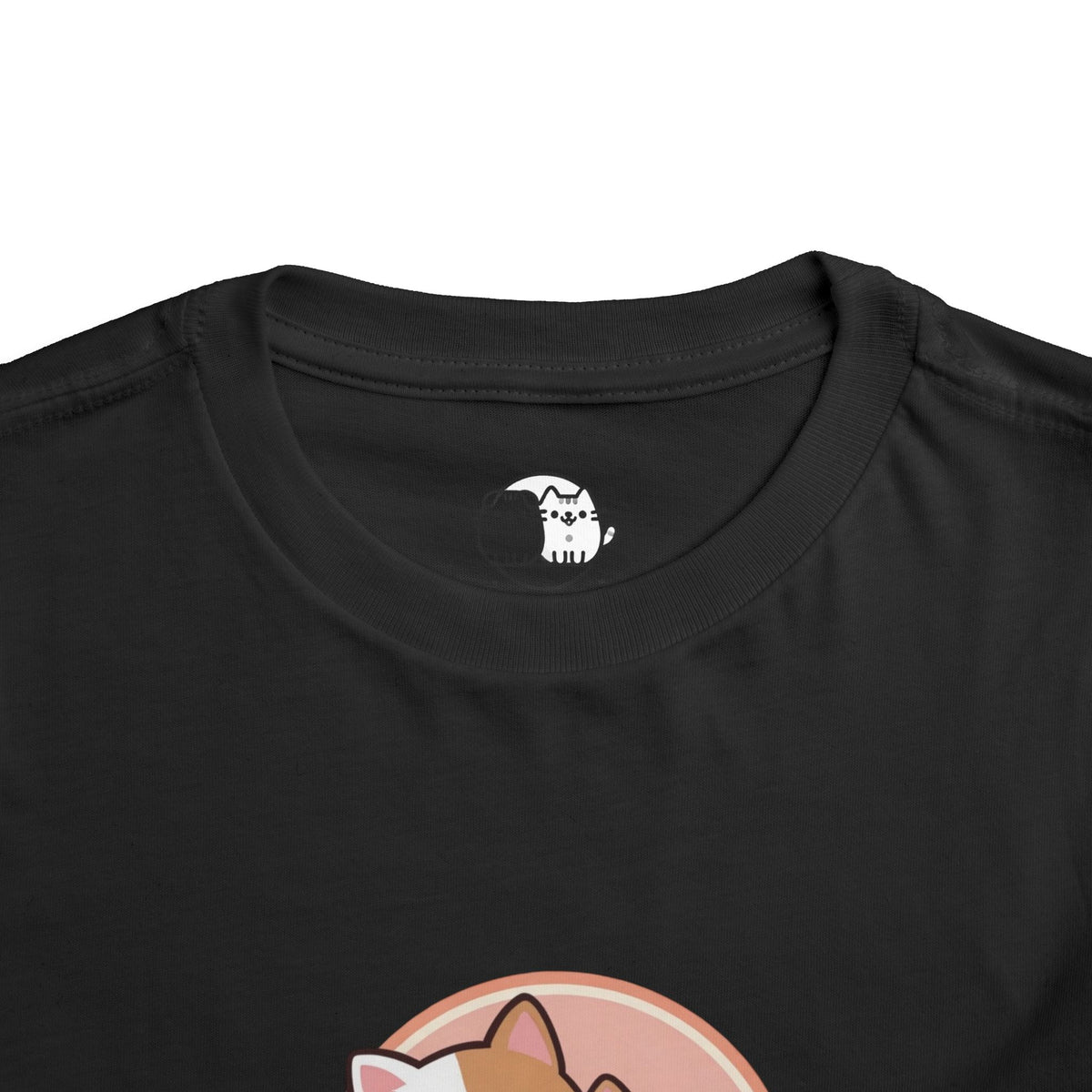 Kawaii Cats Peach Circle Toddler Tee | Atlanta Peach Back Print