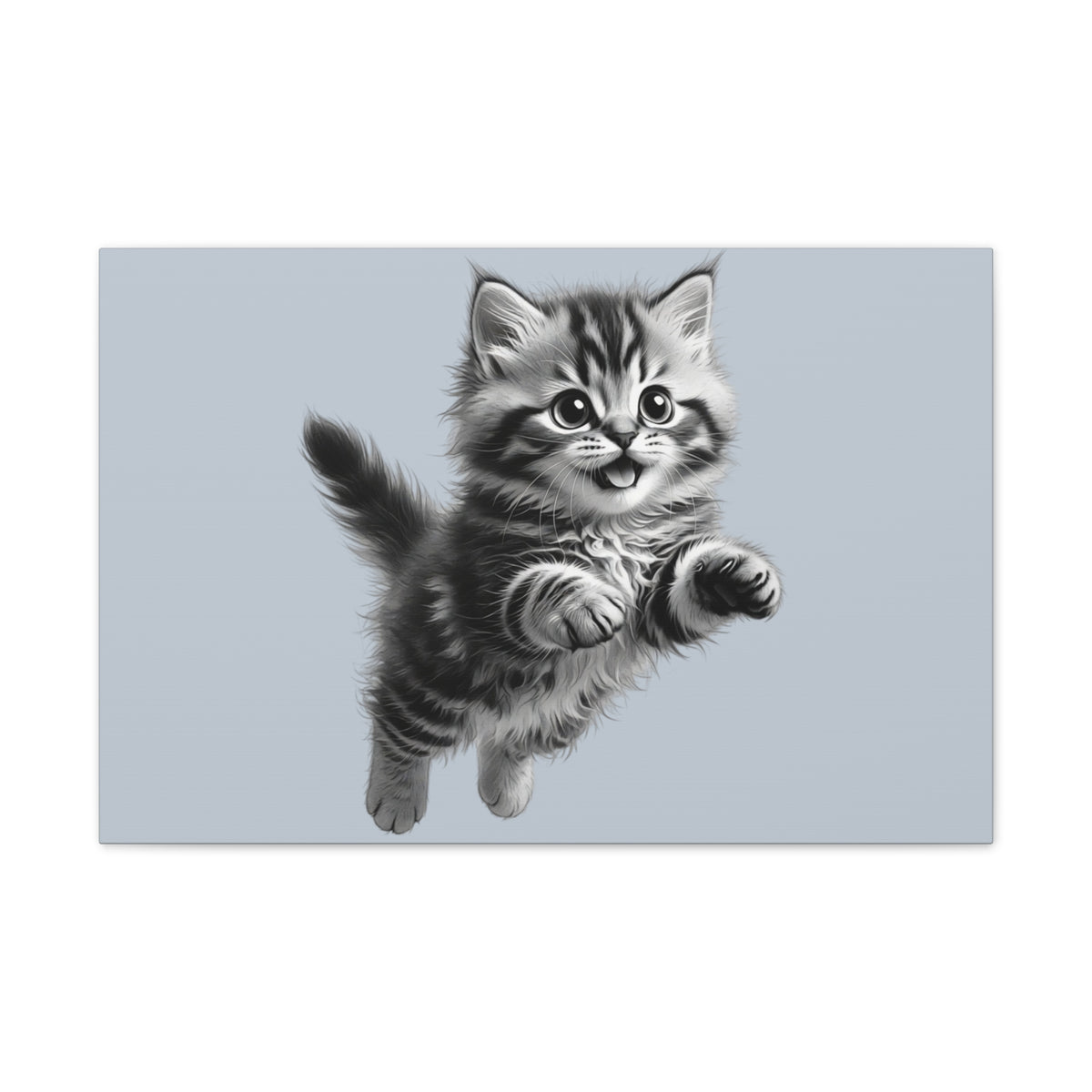 Playful tabby Kitten Canvas- Sage Collection- Bestie Best Decor Collection