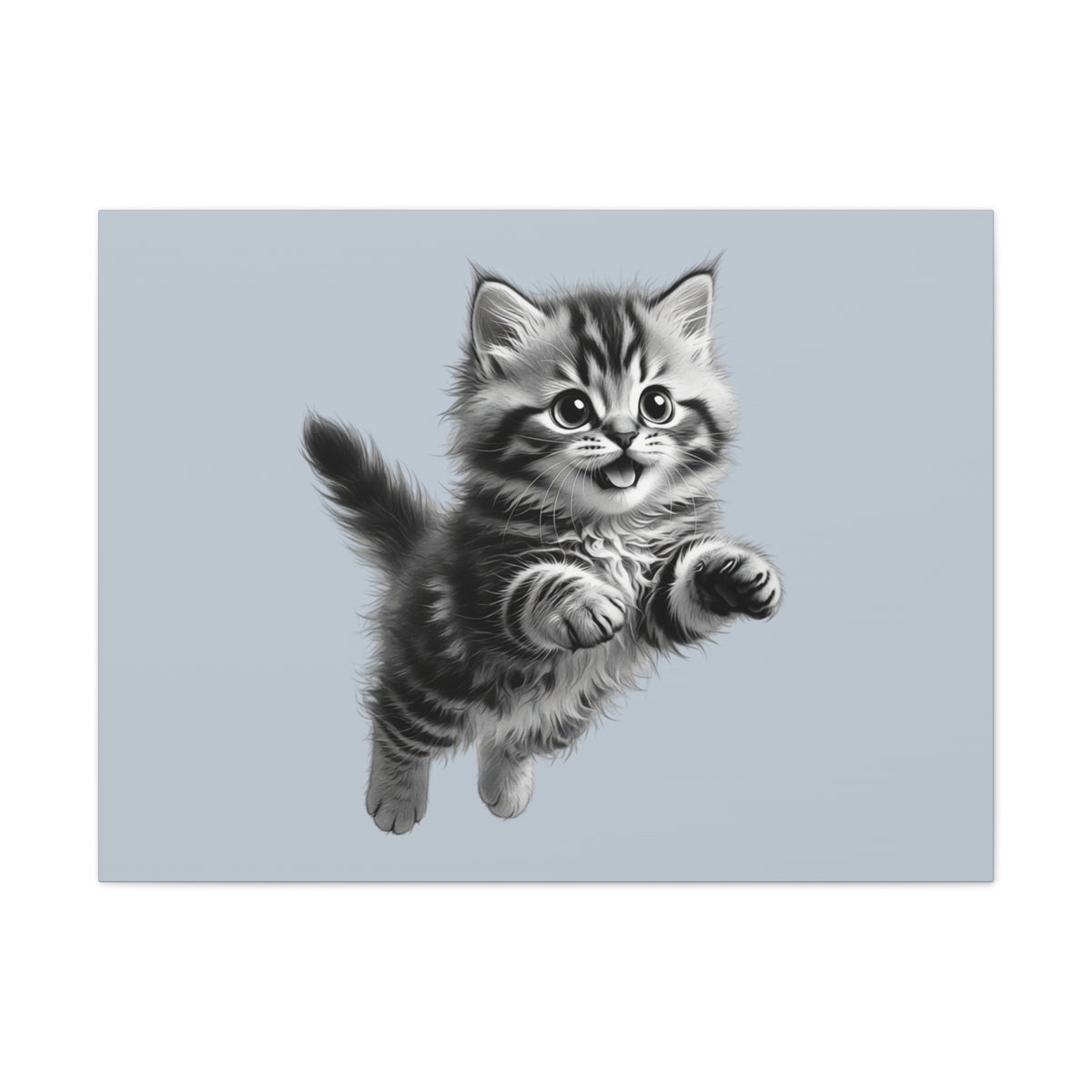 Playful tabby Kitten Canvas- Sage Collection- Bestie Best Decor Collection