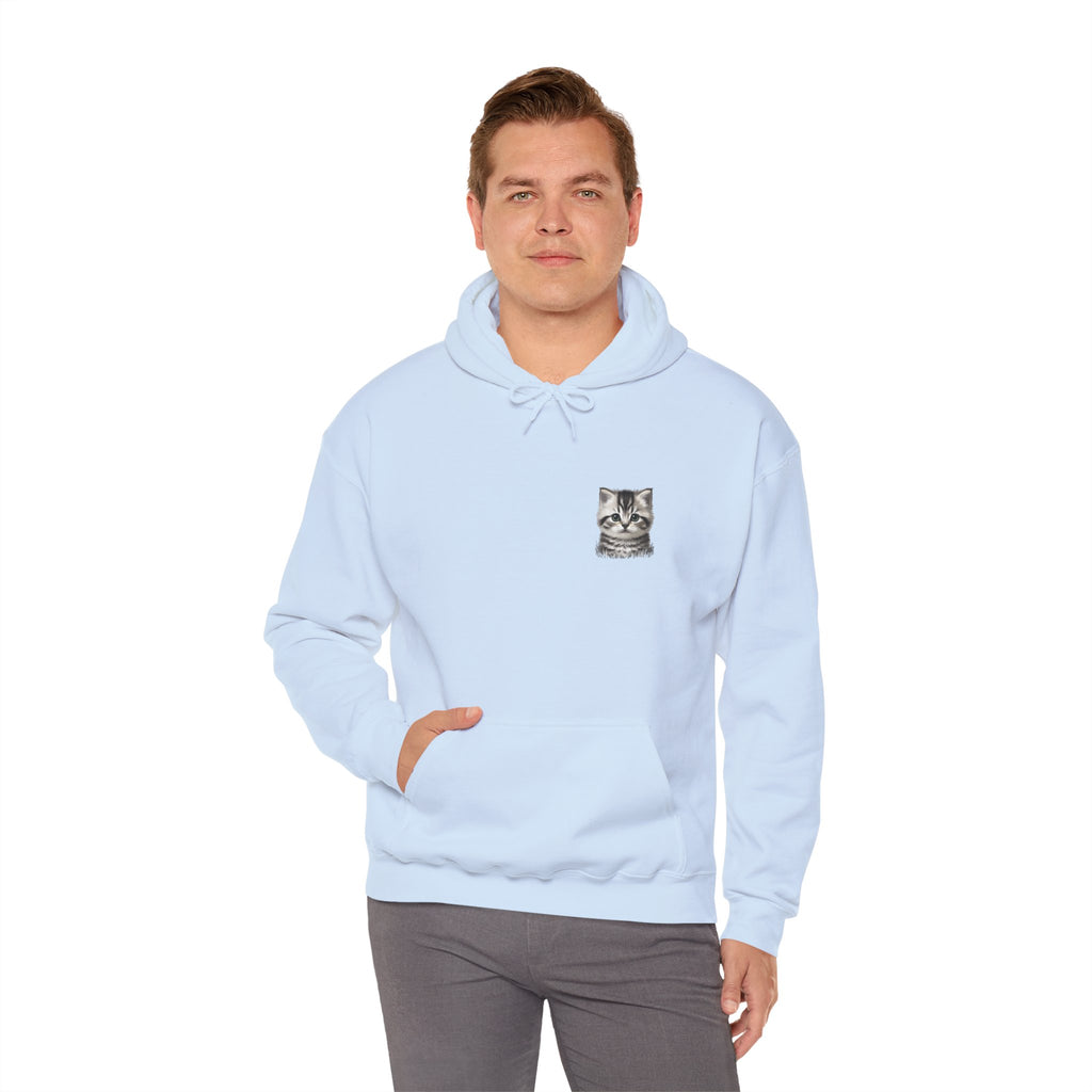 Proper Cat Portrait Illustration Hoodie | Small Chest Print, Bestie Best Collection