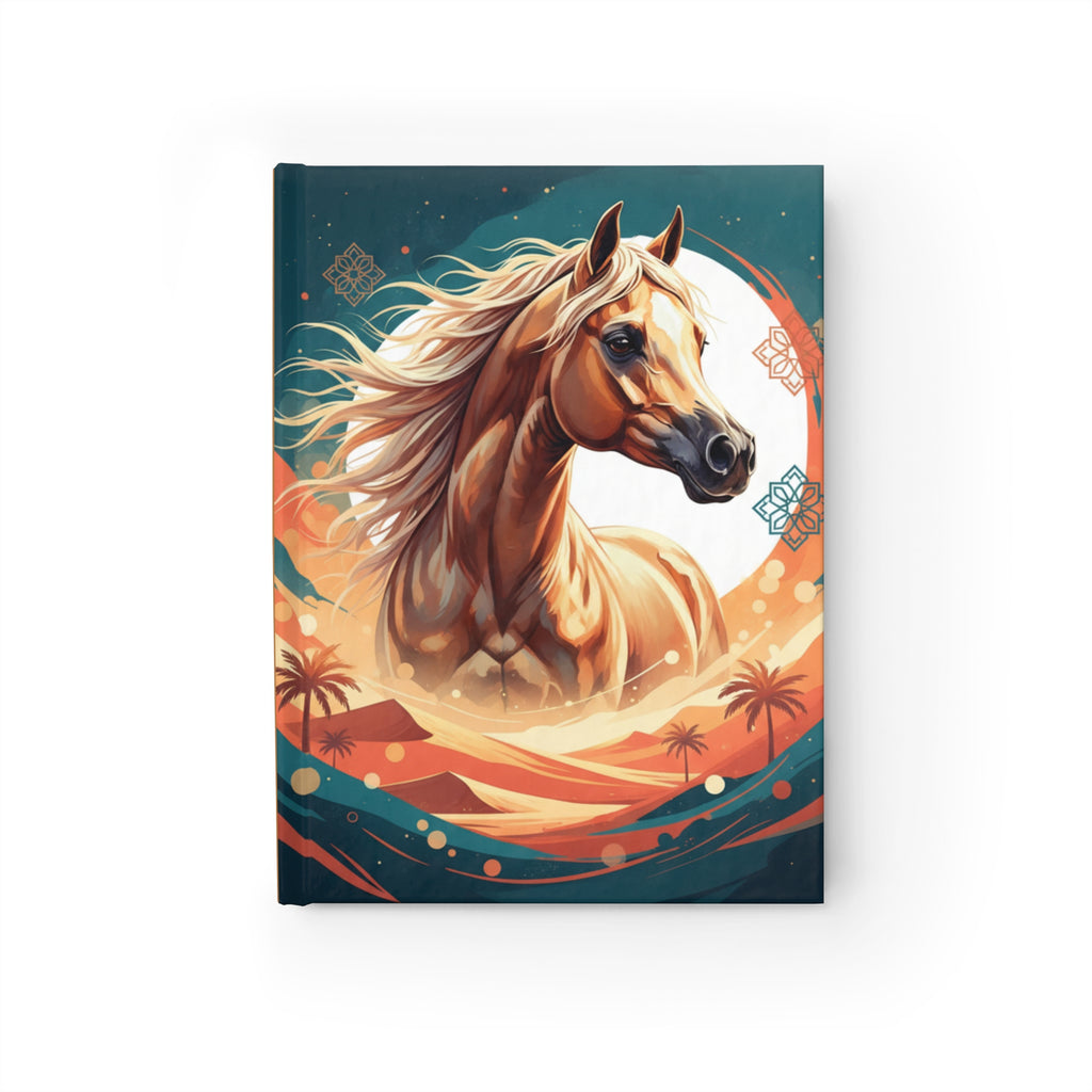 Majestic Arabian Horse Desert Sunset Journal | Horseback Equine Notebook