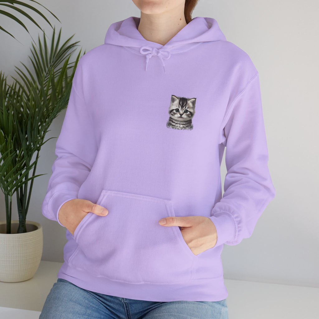 Proper Cat Portrait Illustration Hoodie | Small Chest Print, Bestie Best Collection