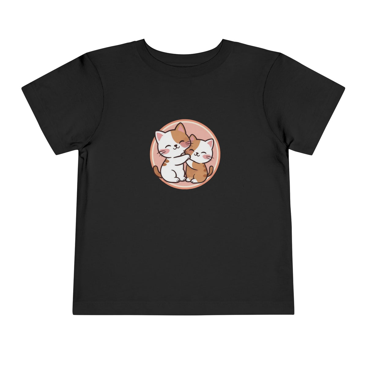 Kawaii Cats Peach Circle Toddler Tee | Atlanta Peach Back Print