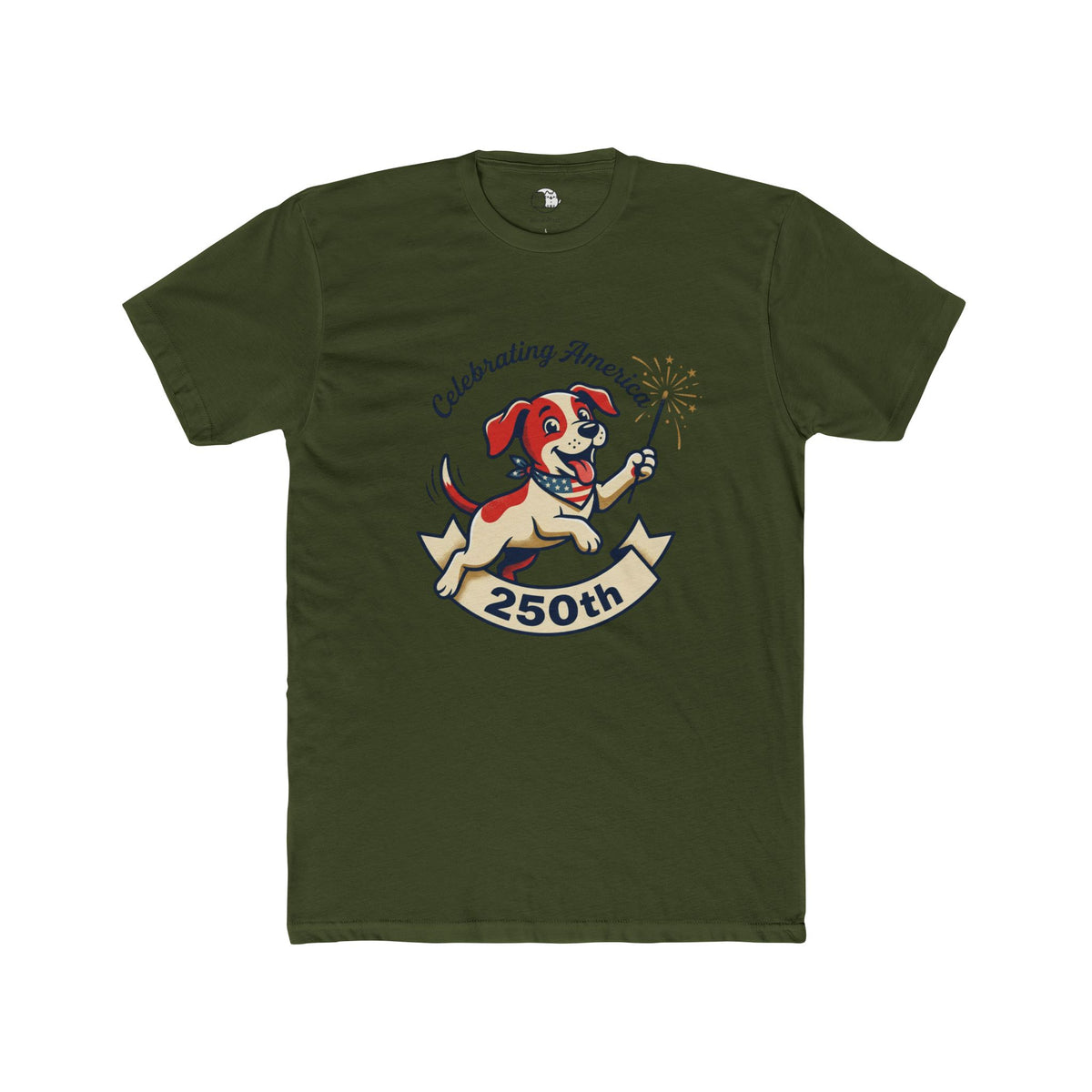 Patriotic Dog Mascot 250th Tee | Celebrating America T-Shirt