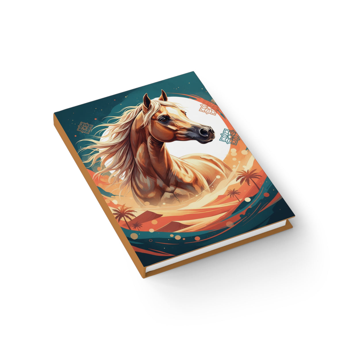 Majestic Arabian Horse Desert Sunset Journal | Horseback Equine Notebook