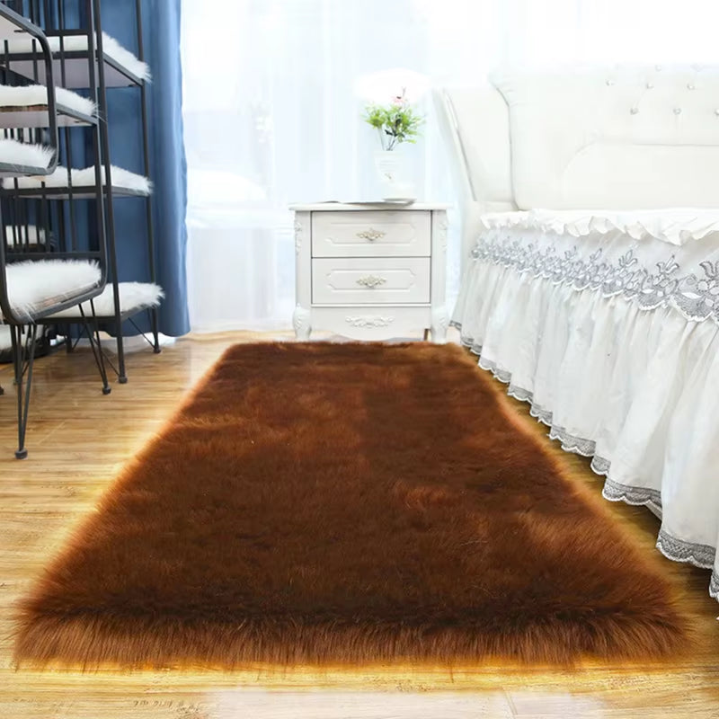 Living Room Fur Carpet Plush Soft Sheepskin Floor Mats Modern Home Decor Bedroom Blankets Imitation Wool Pad White Rugs Doormat