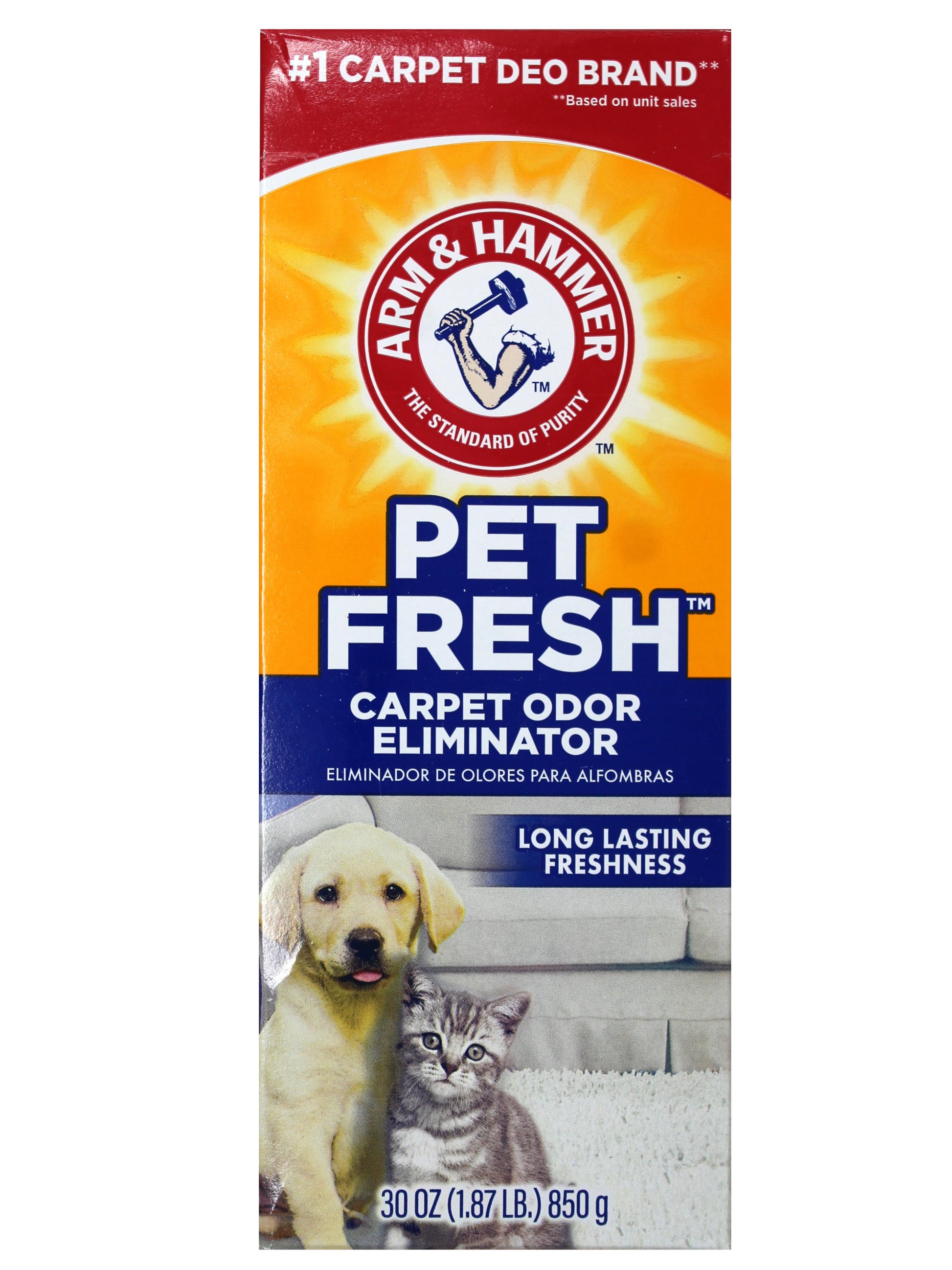 Pet Odor Control Kit, Pet Fresh Carpet Odor Eliminator Long Lasting Freshness + Cat Litter Deodorizer with Baking Soda, 30 Oz Each