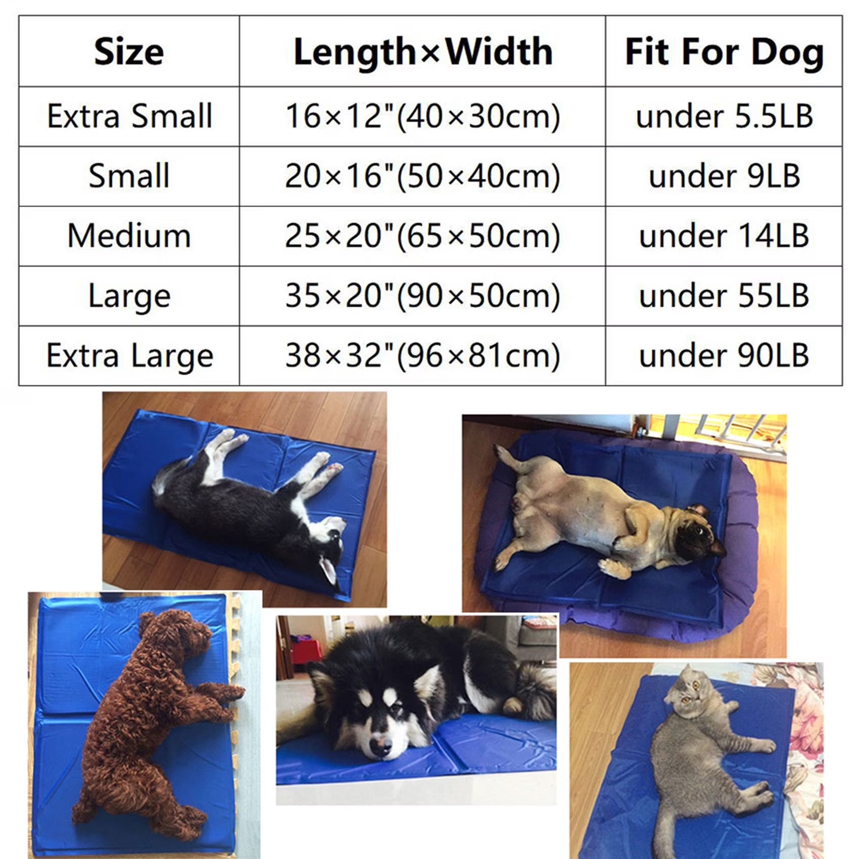 Dog Cooling Mat Pet Cooling Bed Mat for Dog Cat Waterproof Summer Indoor Cooling Pad for Small Medium Large Dogs M (25×20")
