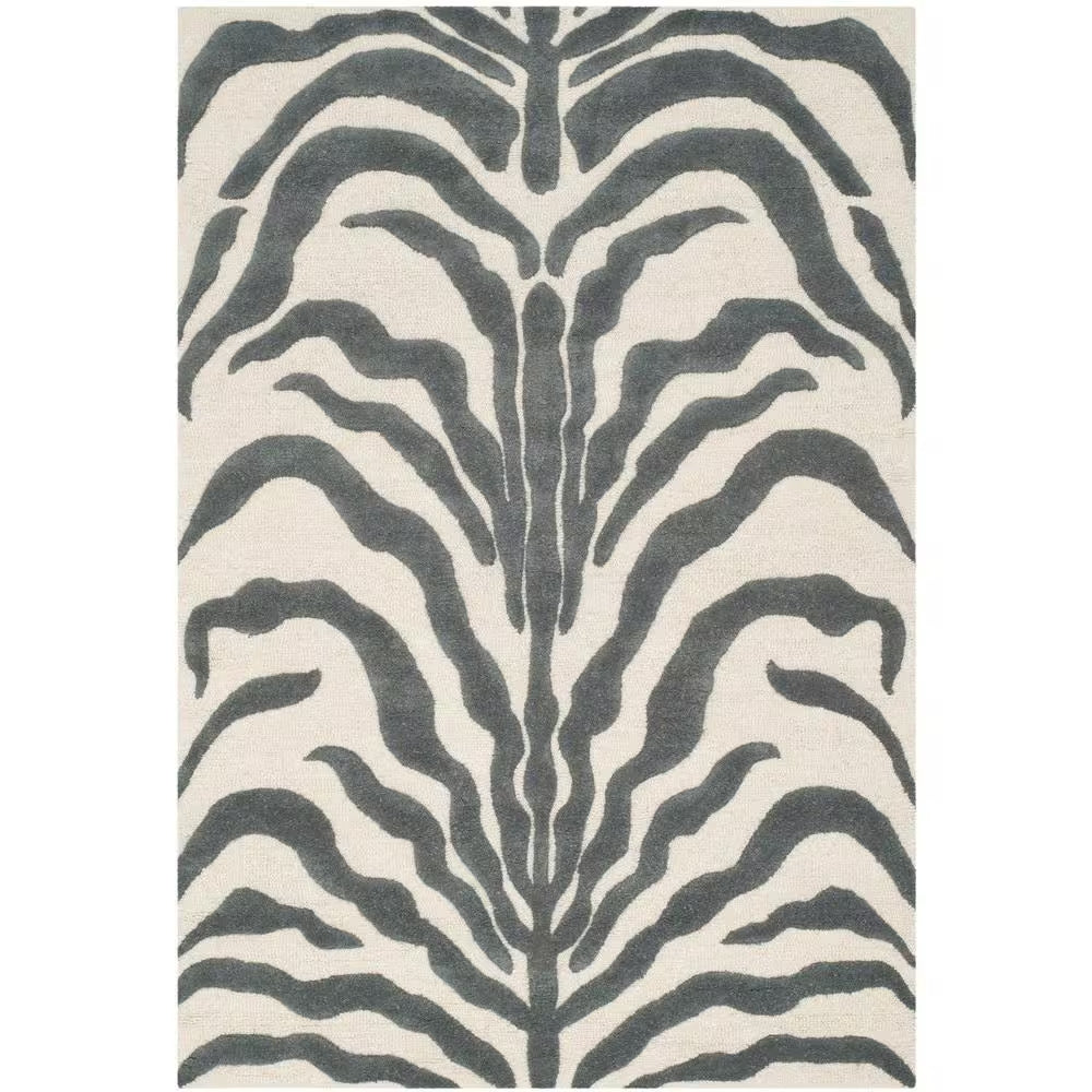 Cambridge Ivory/Dark Gray 4 Ft. X 6 Ft. Animal Print Area Rug