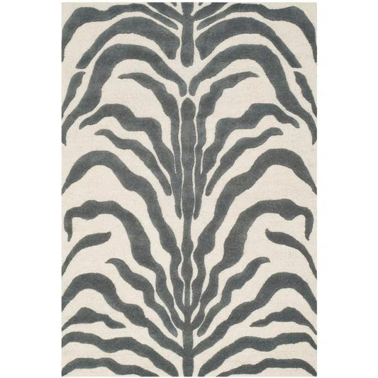 Cambridge Ivory/Dark Gray 4 Ft. X 6 Ft. Animal Print Area Rug