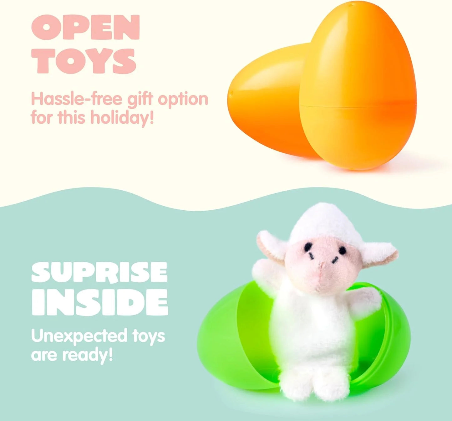 36 Packs Prefilled Easter Eggs with Toys,Easter Eggs with Finger Puppets Toys for Kids Toddler,Easter Basket Easter Goodie Bag Fillers