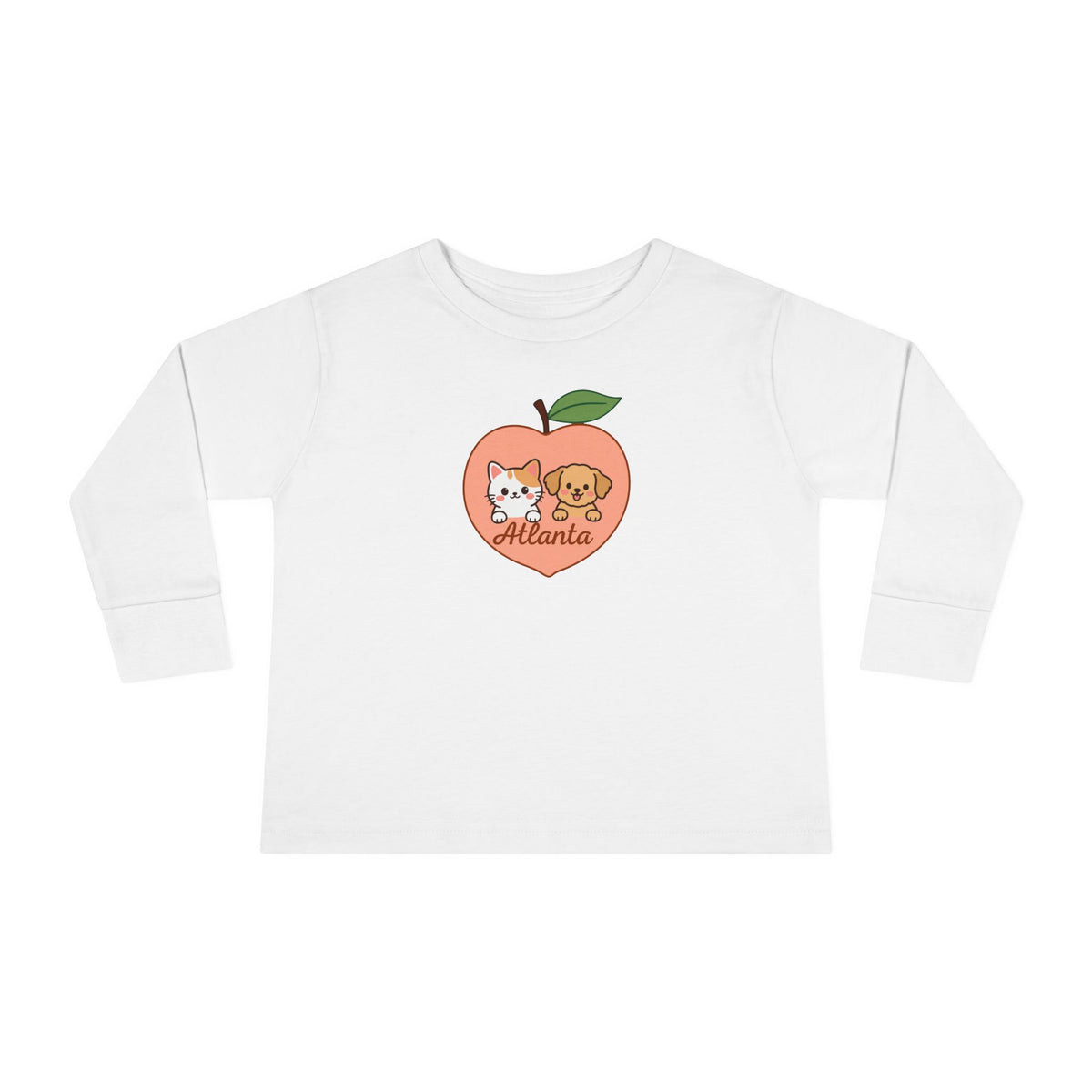 ATLANTA Peach Puppy and Kitten Toddler long sleeve tee | Cute Georgia design